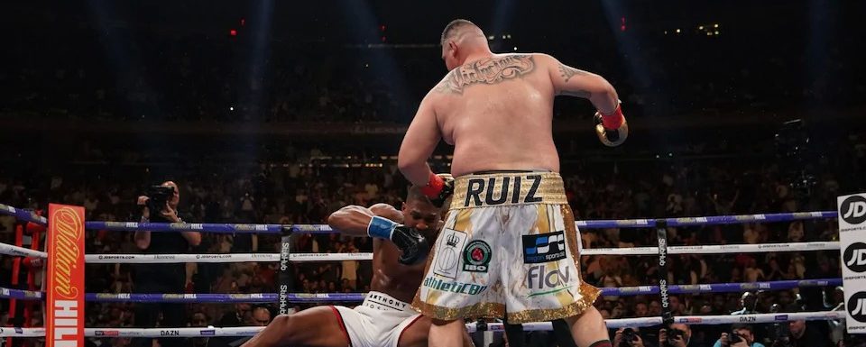 Anthony Joshua stunned by relentless Andy Ruiz Jr in one of the biggest upsets in boxing history