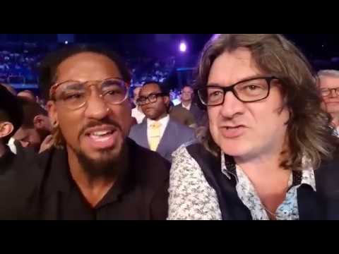 Gareth A Davies w/ Demetrius Andrade watching a Round of Boxing(Whyte vs Rivas)