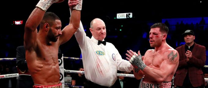 Kell Brook returns to the ring with emphatic demolition of former US Marine Mark DeLuca